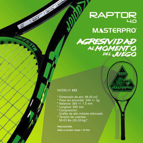 Raqueta MASTER PRO Raptor 4.0
