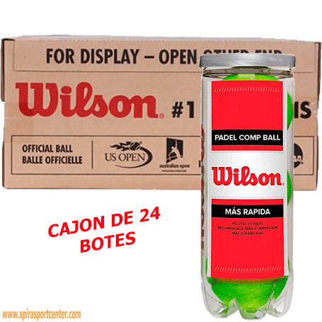 CAJON 24 BOTES DE  3 PELOTAS WILSON PADEL COMP BALL